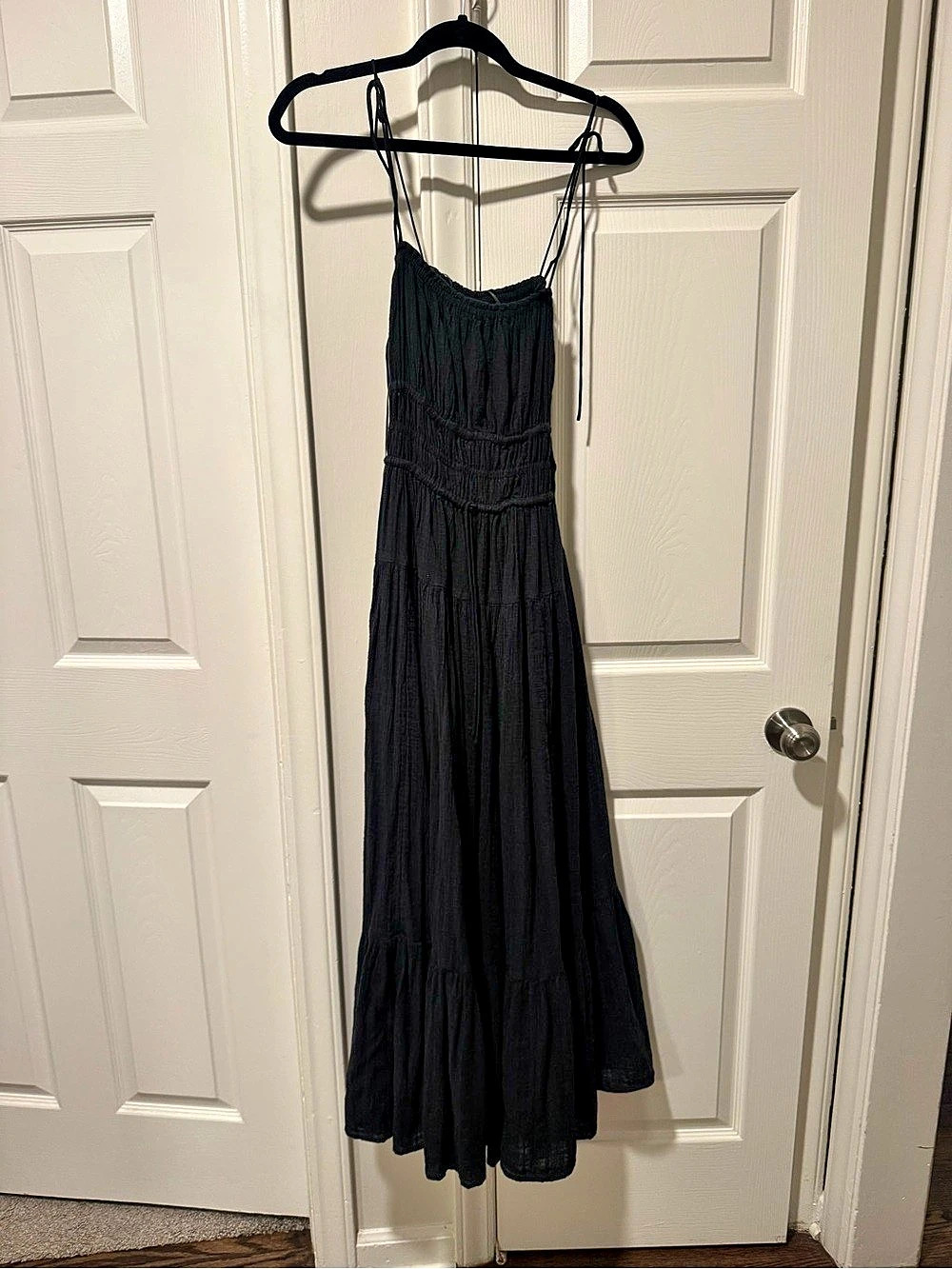 J.Crew Smocked Maxi Dress in Black Like New